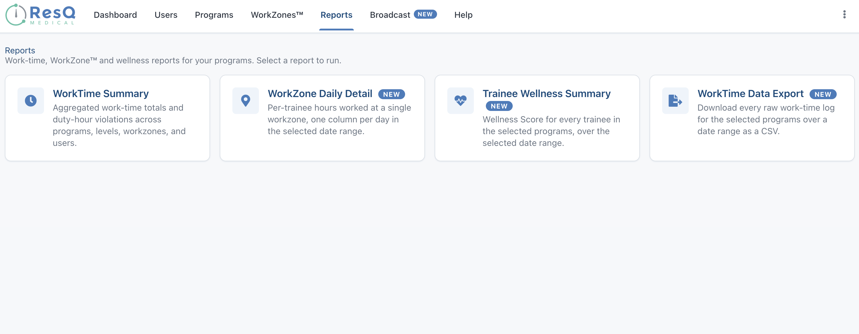 ResQ GME reports and analytics