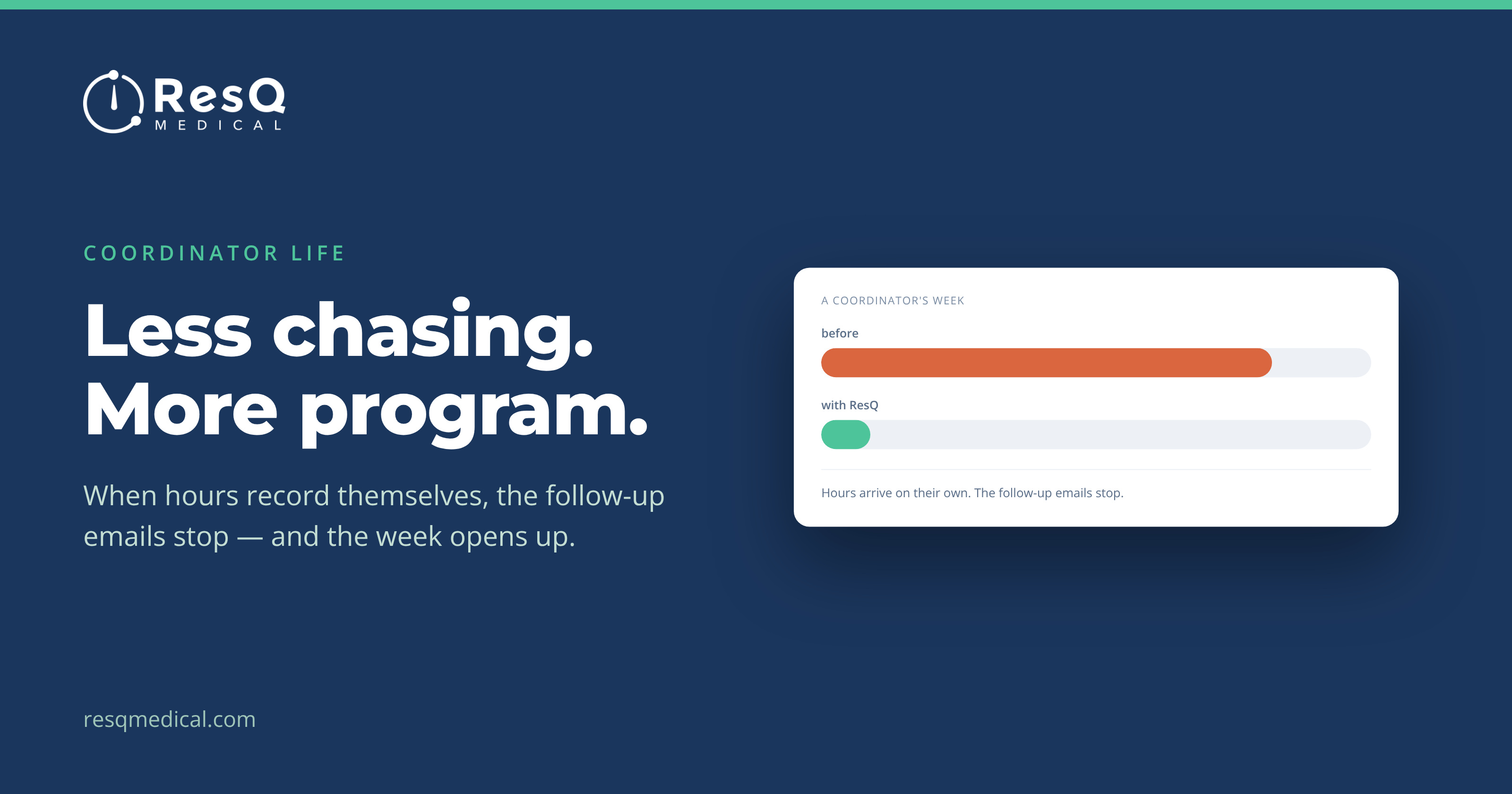 Less chasing, more program